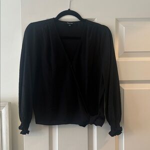 Madewell Dark Gray Patterned Top